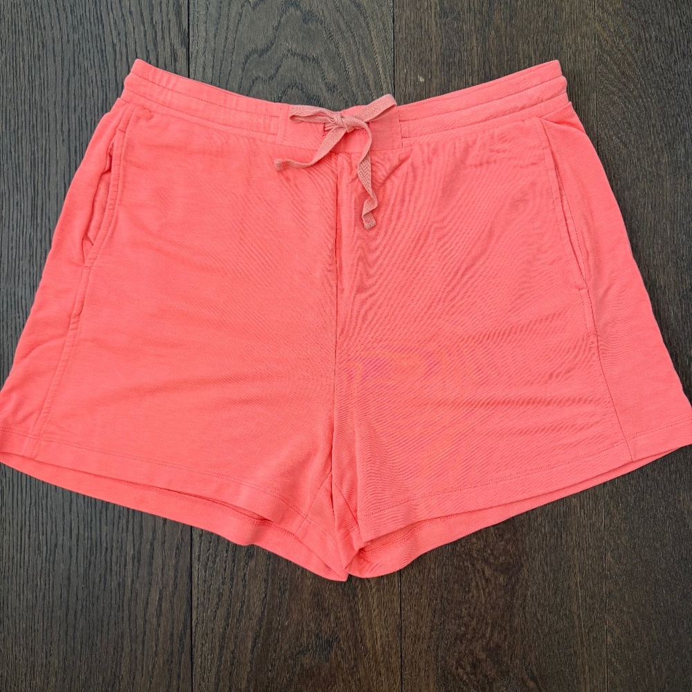 Lou & Grey Coral Lounge Shorts Drawstring Soft Terry Size L